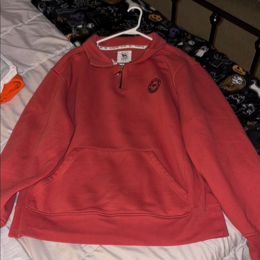 The Black Dog Red Zip Up Sweater
